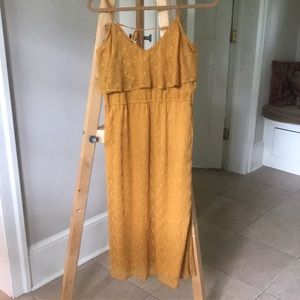 SPIRIT OF GRACE DRESS Embroidered Mustard yellow